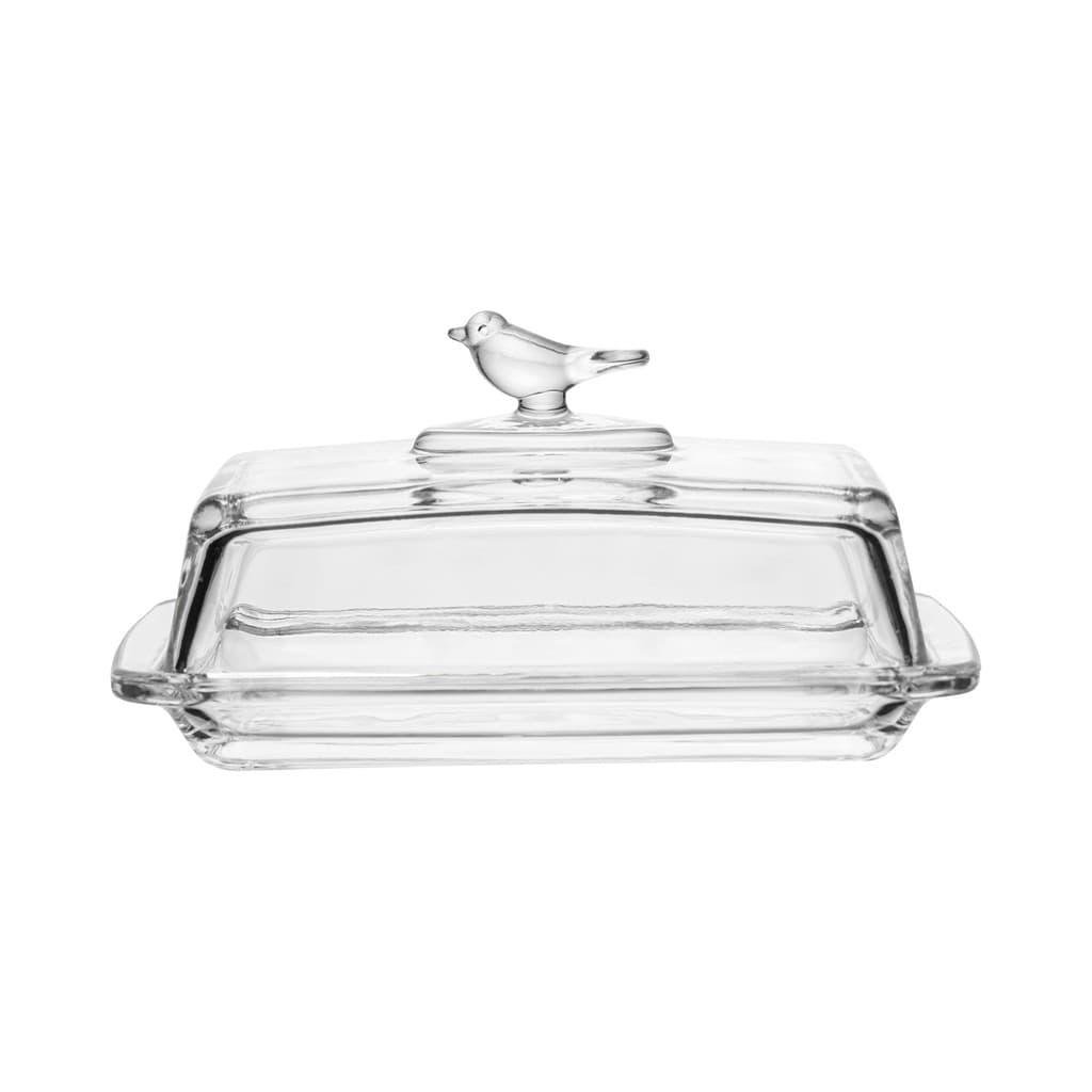 Manteigueira Retangular com Tampa Bird 18x10x9cm Cristal Ecológico - Wolff
