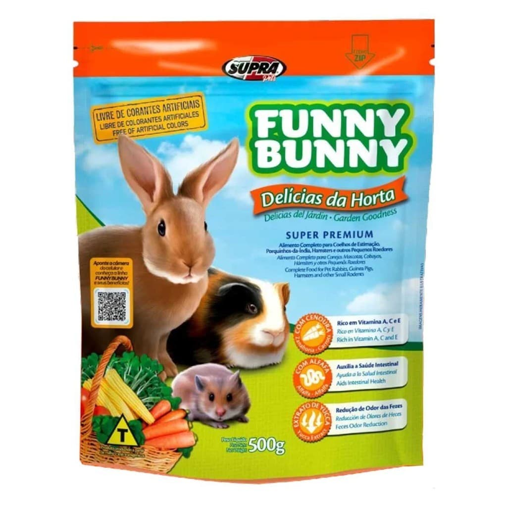 Funny Bunny Delícias Da Horta 500g Ração Para Hamster, Coelhos e Porquinhos Da India
