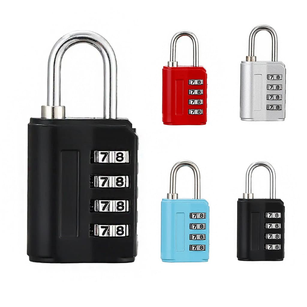 Cadeado Colorido Combinação Senha 4 Digitos Para Proteção  Armários Bagagens