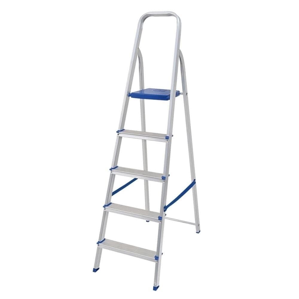 Escada Mor de Alumínio 5 Degraus, Uso Doméstico