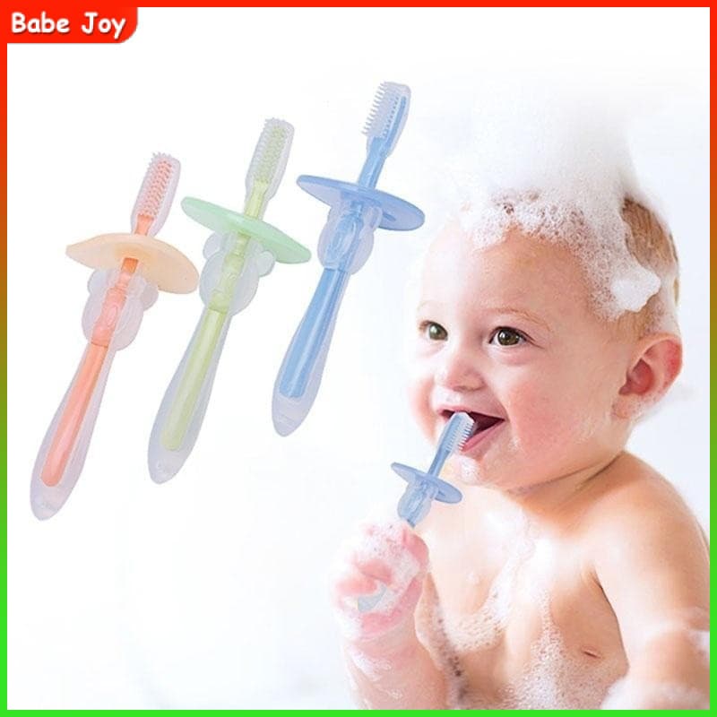 Escova De Dentes Para Crianças De Silicone Cabelos Macios Com Revestimento De Língua De Bebê