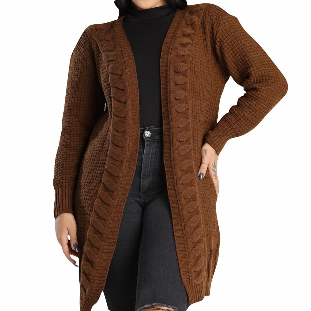 Kimono Lã Casaco Tricot Feminino Moda Outono Inverno