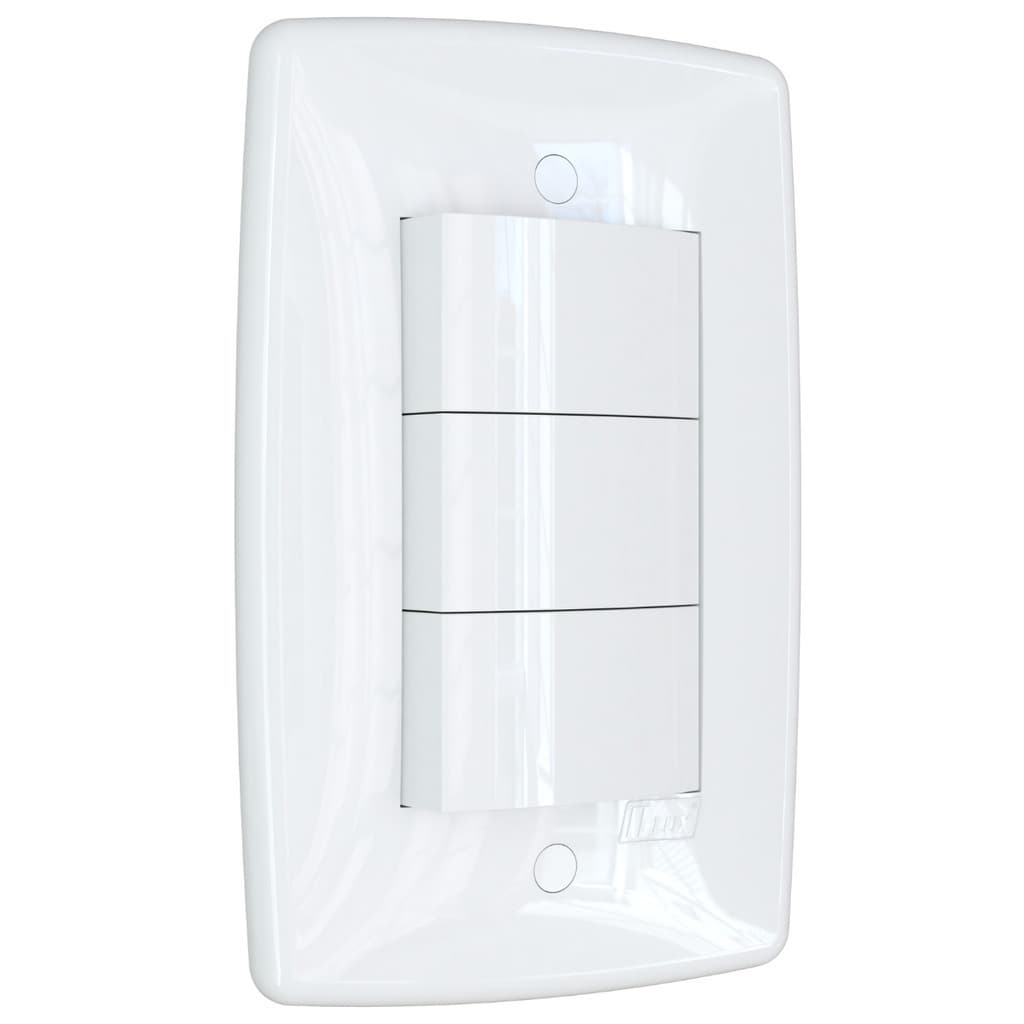 Interruptor de Luz Triplo Simples Branco Finesse+ B.lux