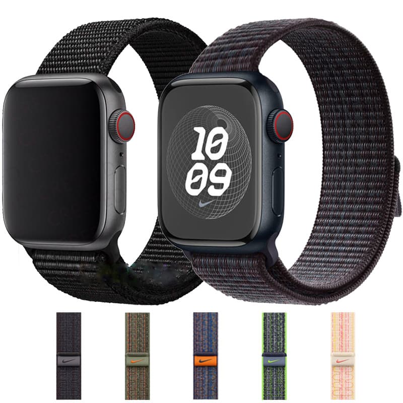 Pulseira de Nylon para Apple Watch 46mm 42m 45mm 44mm 41mm 40mm 38mm Series 11 10 9 8 7 6 5 4 SE Ultra 3 2