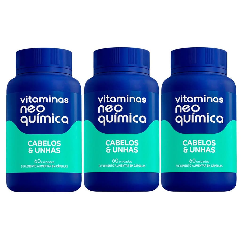Kit 3 Suplemento Cabelos e Unhas 60 Cápsulas - Neo Química
