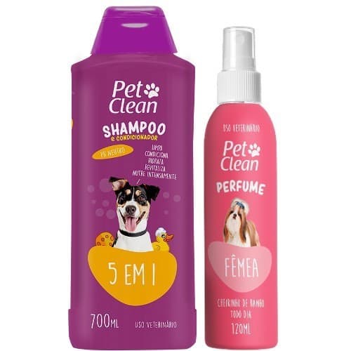 Shampoo Pra Cachorro E Gato Banho E Tosa Cão- 700ml + Perfume Pet Clean