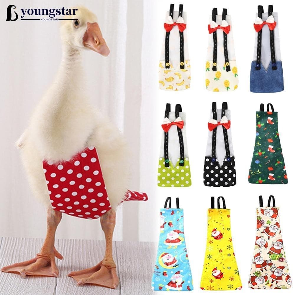 YOUNGSTAR Fralda De Pato Para Animais De Estimação Ganso Frango Aves De Corte Lavável Com Nó De Arco Suprimentos F3L2