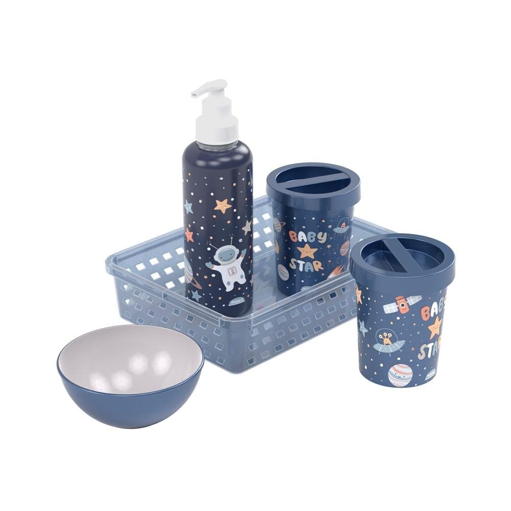 Kit Higiene Astronauta Espaço Bebê 5 Peças Plasútil