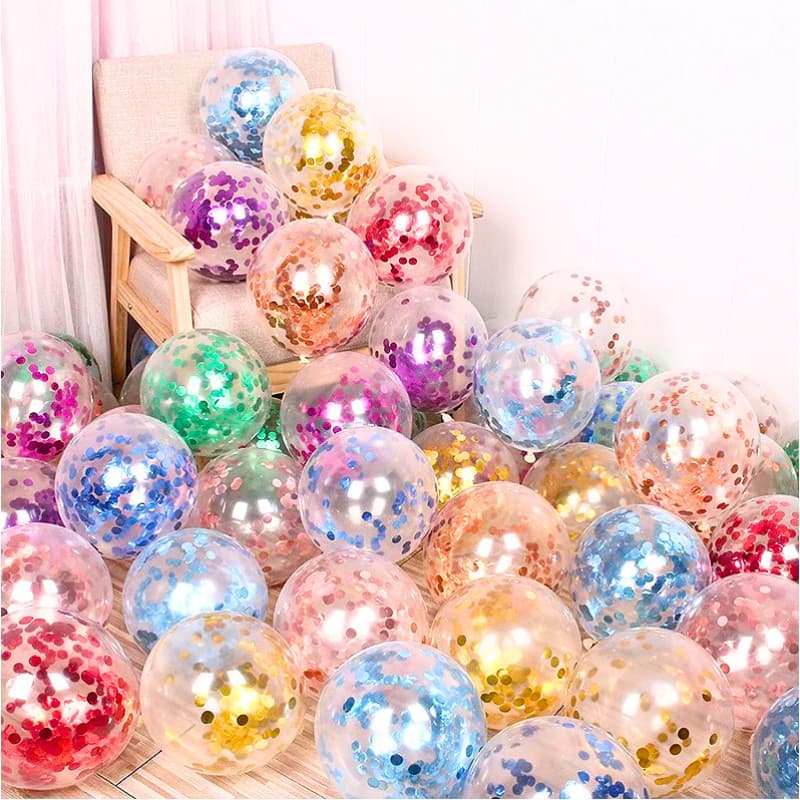 Balões Látex com Confete 10 unidades por pacote
