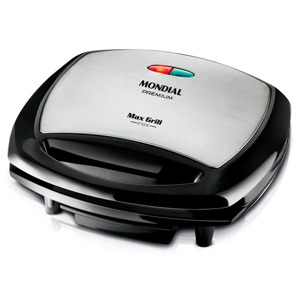 Max Grill Inox Premium 2 em 1 Preto 1200W G-07 127V Mondial