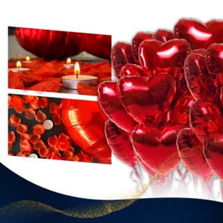 Kit Romântico 300 Pétalas Artificiais + 6 Balão Coração + TE AMO Decoração Completa Dia Namorado Mãe