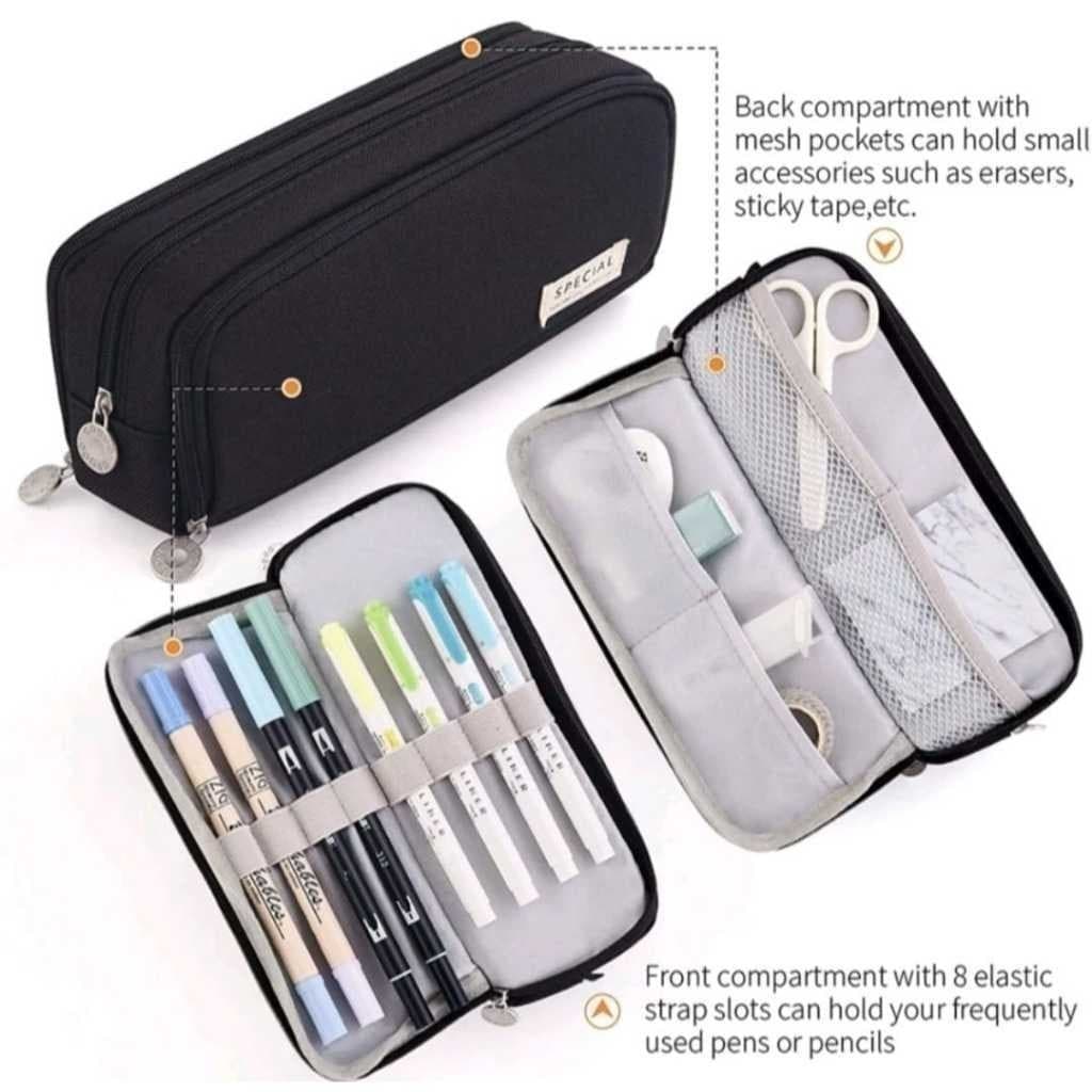 HYQ1882 Estojo De Lápis Caneta Esferográfica De Papelaria Bolsa De Armazenamento Portátil De Grande Capacidade