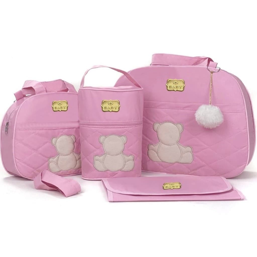 Kit Bolsas de Bebê Simples Para Maternidade Impermeável + Trocador