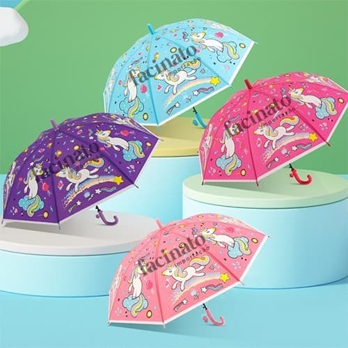 Guarda Chuva Sombrinha Infantil Unicórnio Proteção Sol