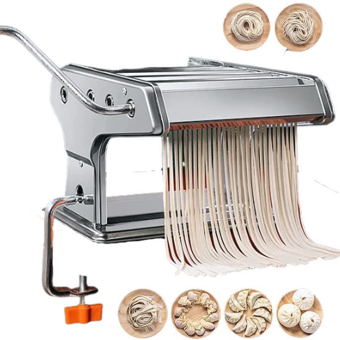 Maquina de Macarrão E Massas Caseira Fettucine Lasanha Tagliolini Diferentes Espessuras