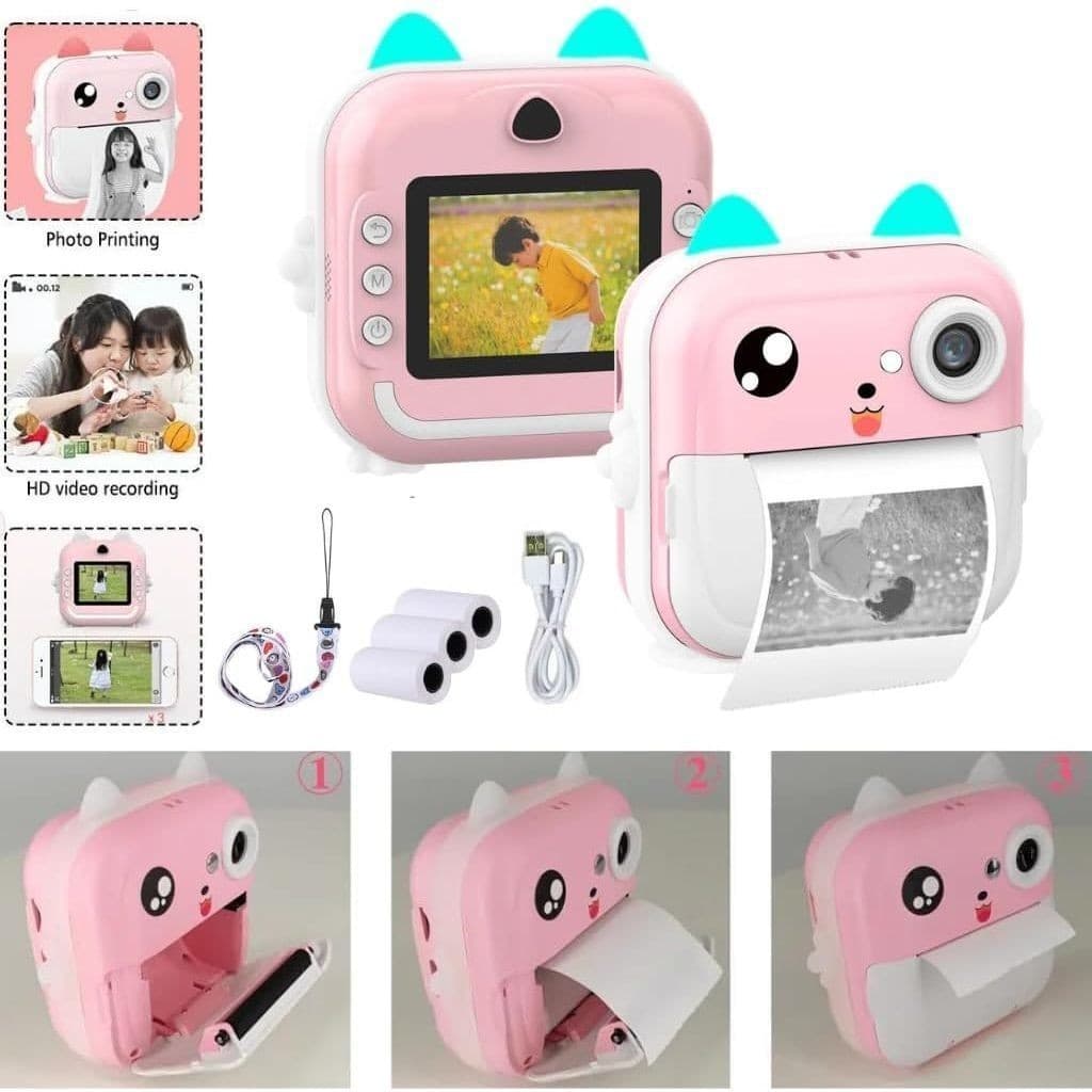 Câmera De Impressão Instantânea Para Crianças Vídeo Fotografia Digital Fotográfica Toy Mini Impressora Térmica Boy Girls