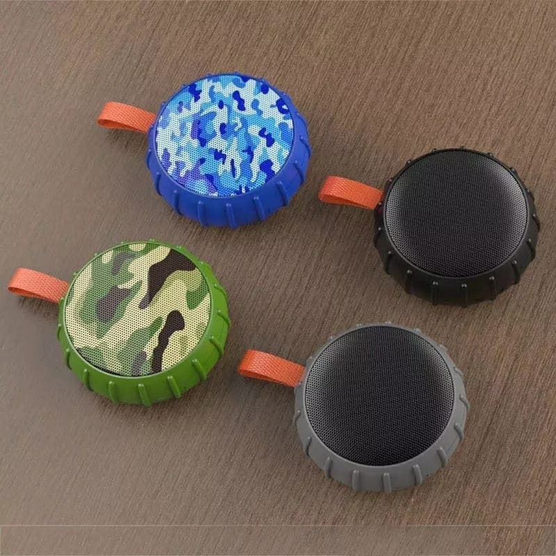 Caixa de Som Bluetooth 5W à Prova d’Água, Portátil com Gancho, USB, MP3, Ideal para Banheiro, Praia e Exterior