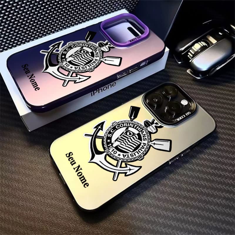 Capinha Capa De Personalizado Com Nome Corinthians Para iPhone 11 12 13 15 14 16 Pro Max Xr Xs Max 7+ 8 Plus Case