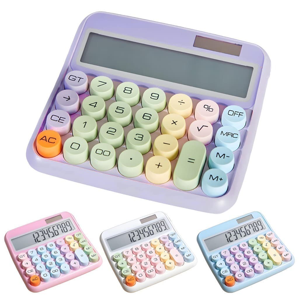 Calculadora Degradê Kawaii Estilo Retrô 12 Dígitos Colorida AK-J039