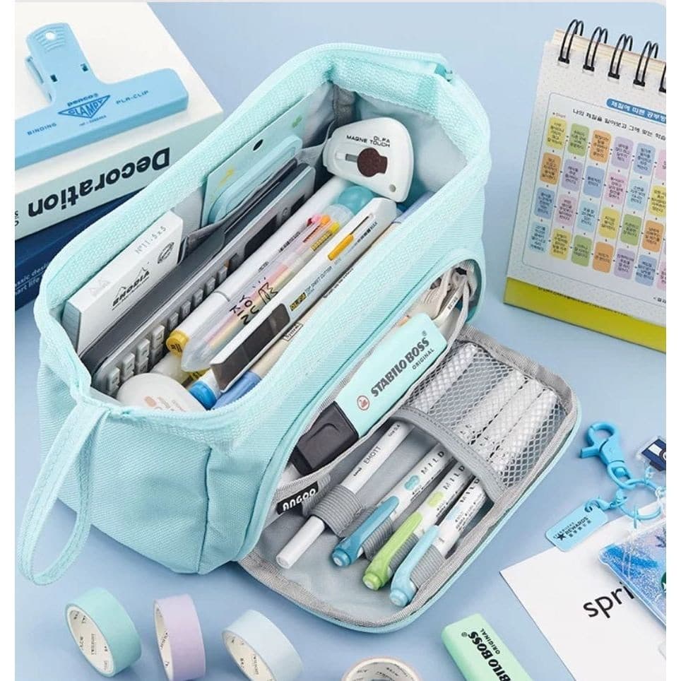 Estojo Escolar Eom Com Divisórias Box Grande