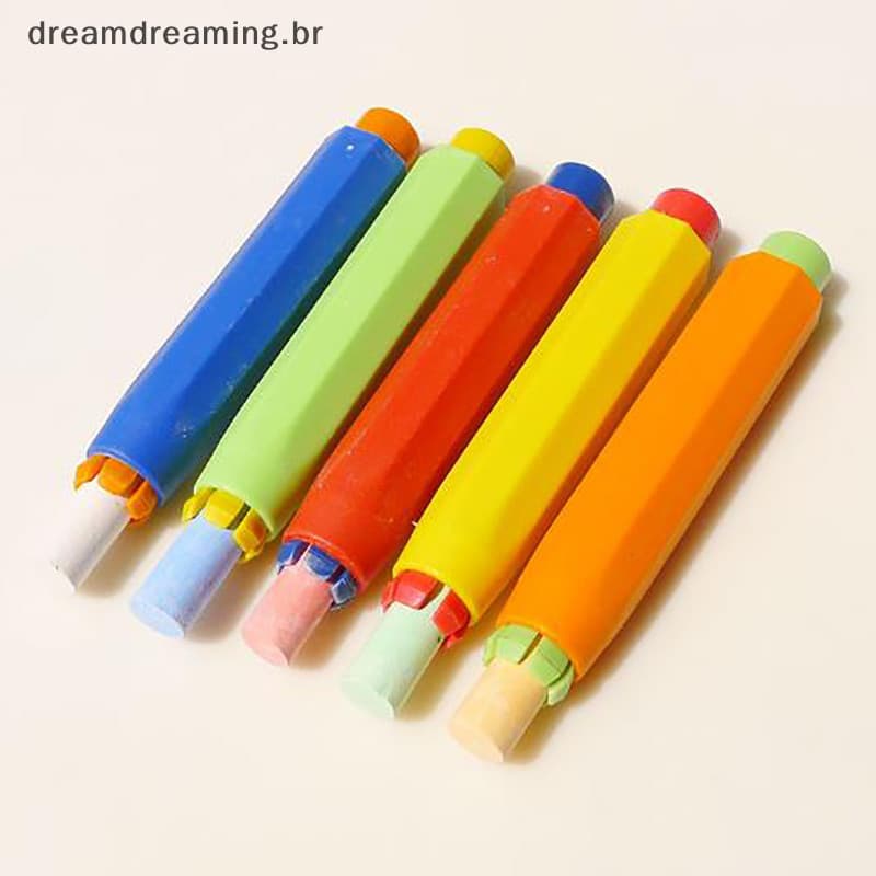 Novo 5pcs Saúde Porta Giz Não-Tóxico Colorido Limpo Ensino Hold .