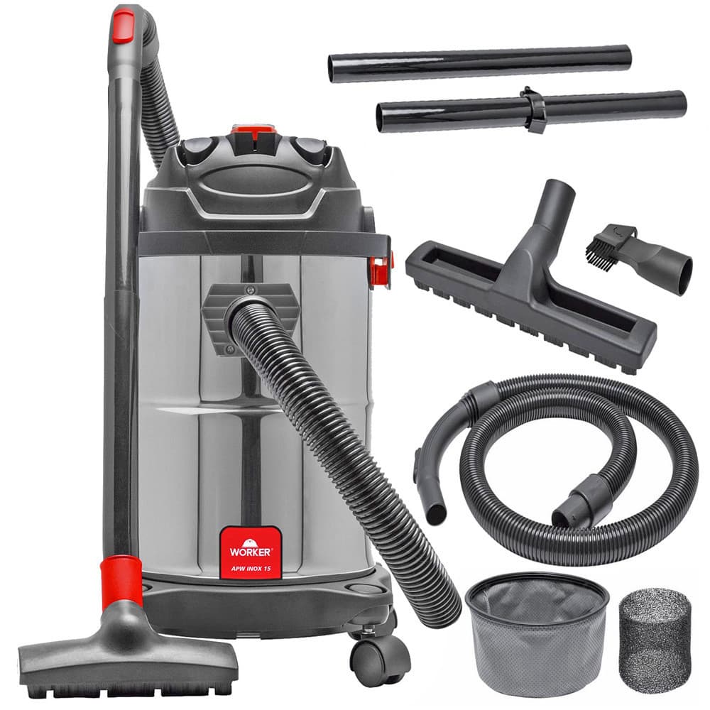 Aspirador Veicular Profissional Inox de Pó e Água Portátil 15L 1400W Worker