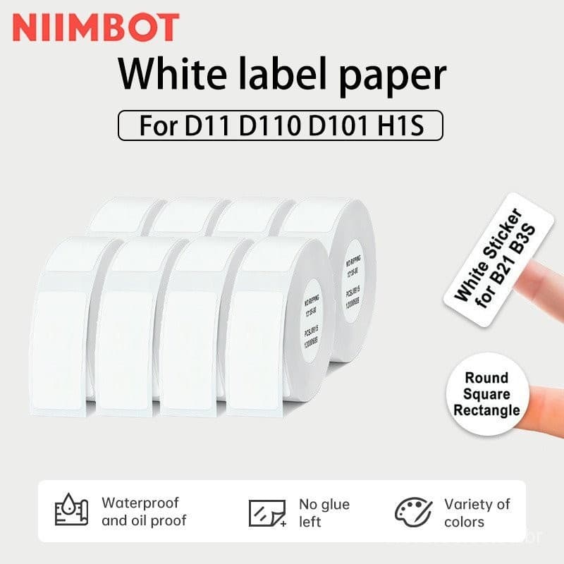 Niimbot D11/D110/D101 (Cor Branca) Rótulo Térmico 12-15mm Nome Adesivo Papel De Branco Colorido
