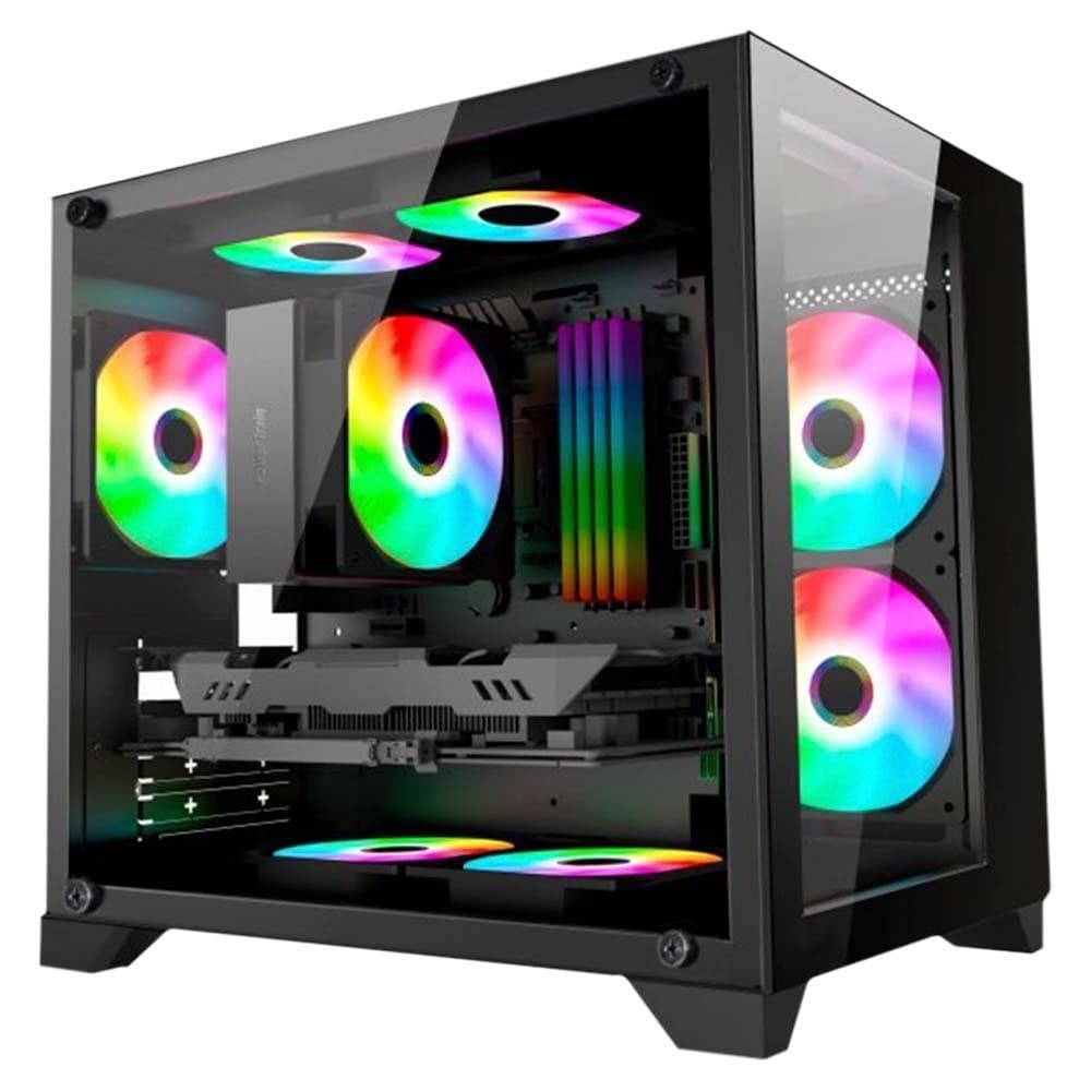 GABINETE GAMER K-MEX AQUARIO CG-01AD SPACE Z LATERAL DE VIDRO PRETO MICRO ATXMID-TOWER CG01ADRH001CB0X