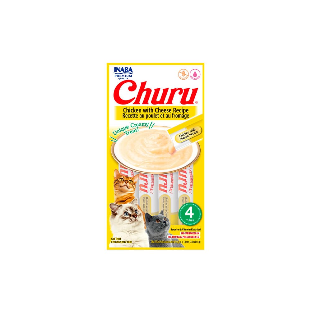 Purê Churu Galinha com Queijo para Gatos 56g