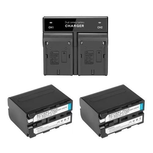 Carregador Duplo +2 Bateria Np F970 7200mah Iluminador Led Yongnuo yn360 yn600 yn660