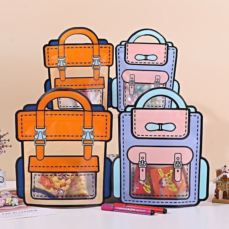 KIT10 Saco selado forma mochila cartoon portátil crianças
