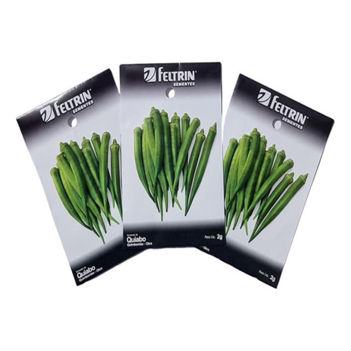 Kit Com 3x Pacotes Com Sementes De Quiabo Santa Cruz 47
