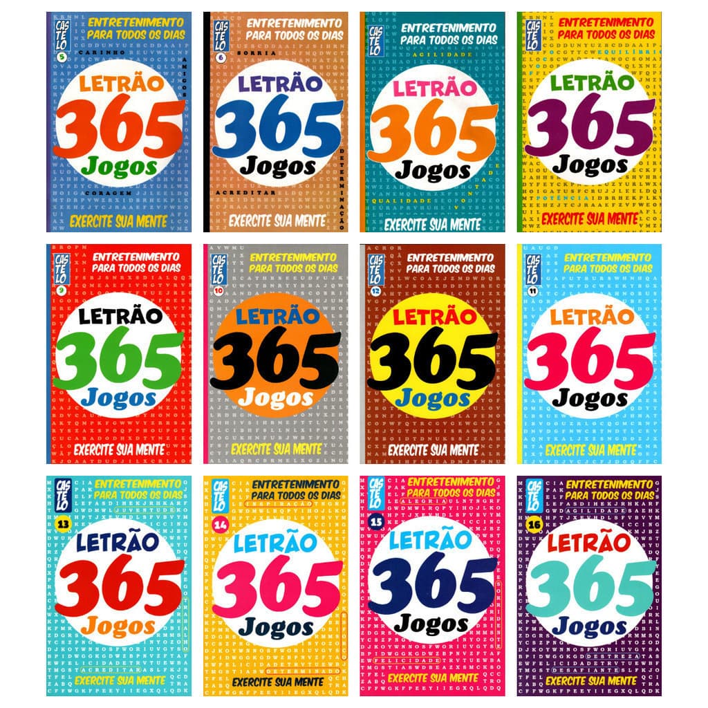 Livro Caça Palavras Letrão 365 Jogos - Escolha o Volume