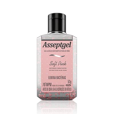 ALCOOL GEL HIGIENIZADOR ASSEPTGEL SOFT PINK 52G