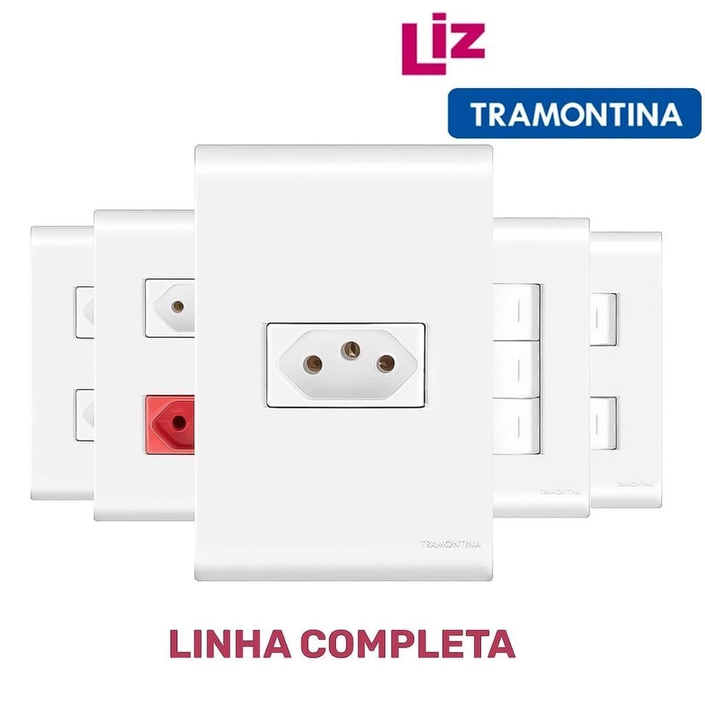 Tomadas E Interruptores Profissional Tramontina Linha Liz Tomada 10A - 20A Termoplástico Antichama