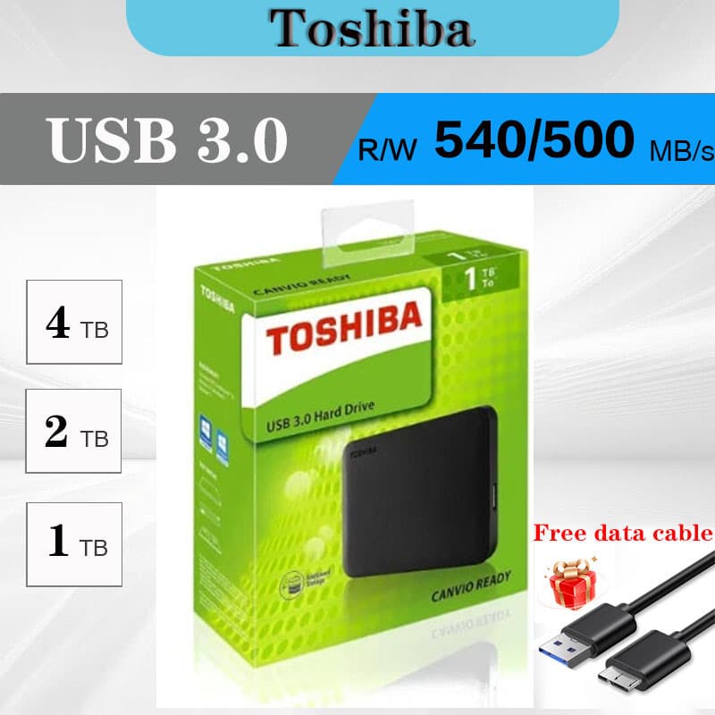HD Externo  Portable Toshiba 1TB 2TB 4TB Disco rígido externo  Usb 3.0 Unidade De Disco Rígido Externo 2tb  Hard Drive