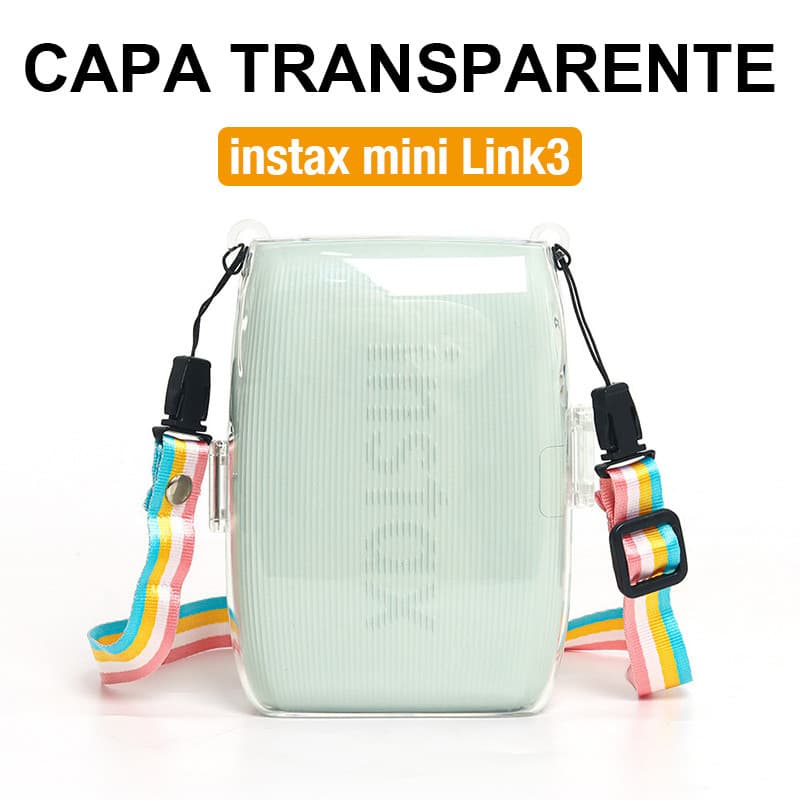 [Film Lab] Capa Capinha Transparente Instax Mini Link3 Case Para Câmera Instantânea Capa Protetora Com Alça CAA81