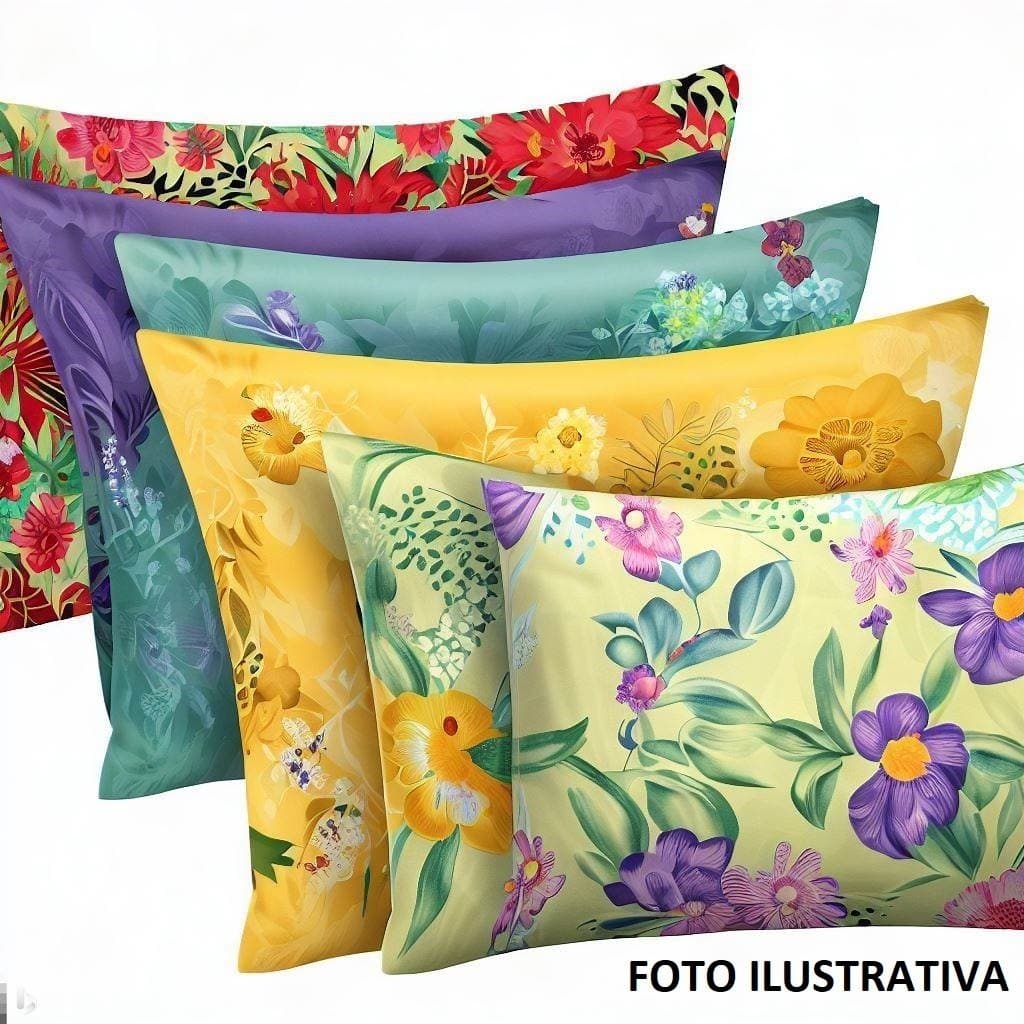 KIT COM 10 FRONHAS COM 5 PARES ESTAMPADA PARA TRAVESSEIRO 50/CM X 70/CM 100%POLIÉSTER/MICROFIBRA 180 FIOS