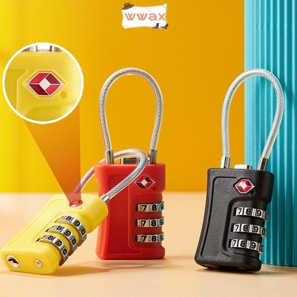 Bloqueio De Senha Alfandegária WWAX , Trava De Combinação Antifurto De 3 Dígitos TSA , Cadeado Para Mala E Bagagem Com C
