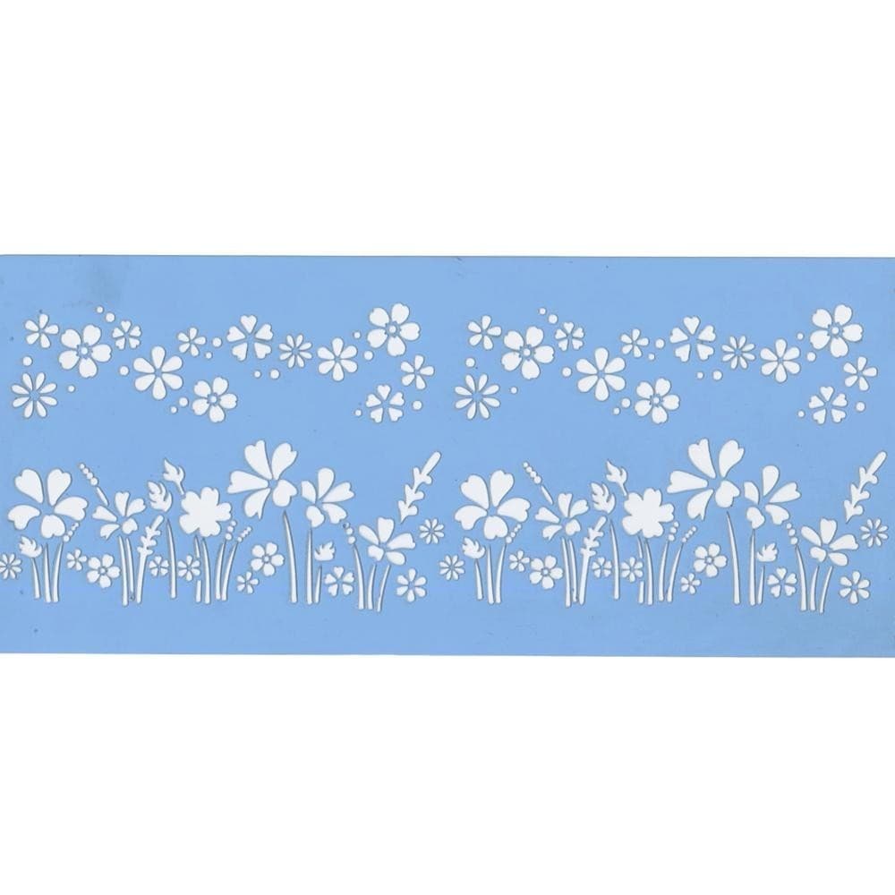 Stencil Arte Fácil 12 x 28 cm - ST-417 Floral