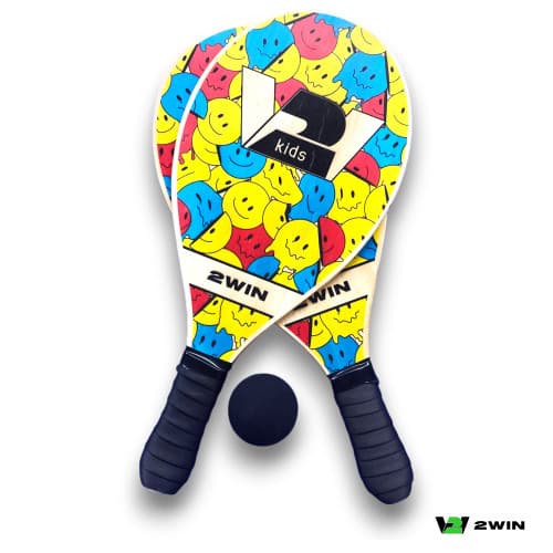 Kit 2 Raquetes de Frescobol + 1 Bolinha  2WIN kids