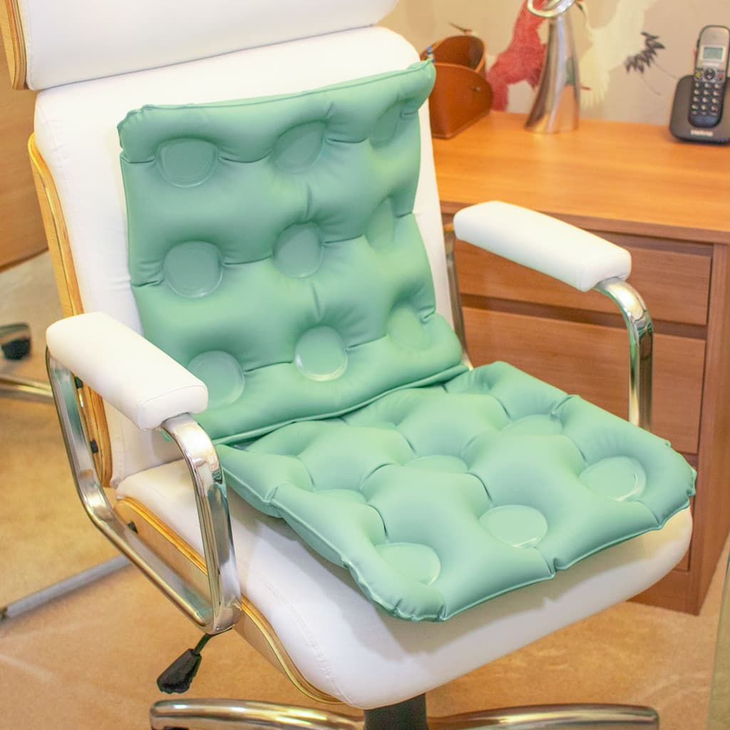 Almofada Ortopédica Caixa de Ovo Assento com Encosto Terapêutica Água e Ar Inflável