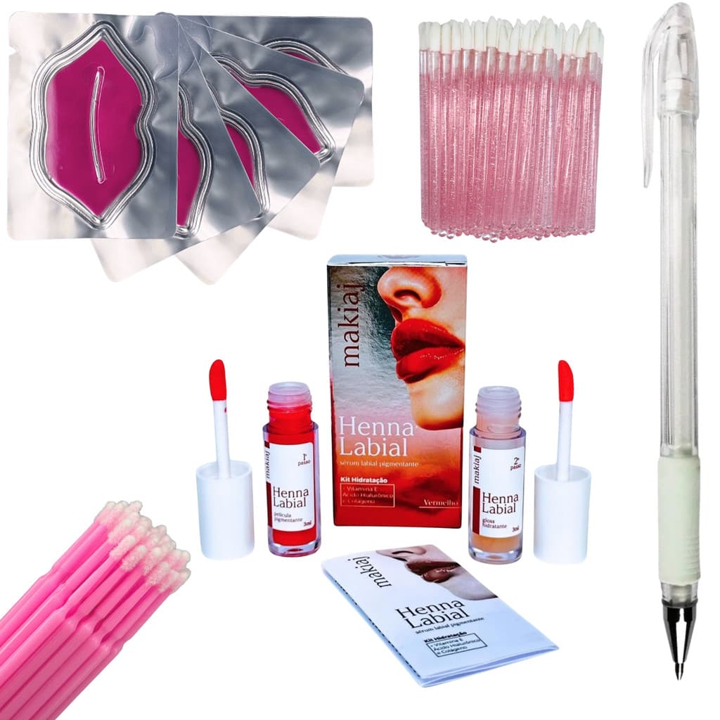 Kit Henna Labial Profissional Simples