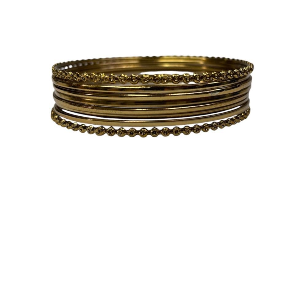 Conjunto de Pulseiras Indiana Douradas 8 Argolas