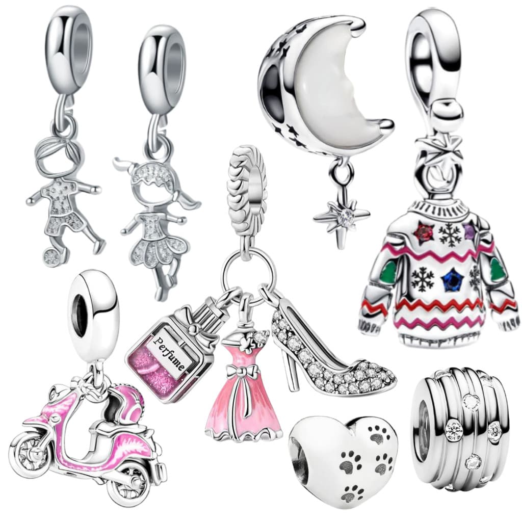 Berloque Pulseira 925 Jóias de Prata Series Pulseiras Feminina Pingente