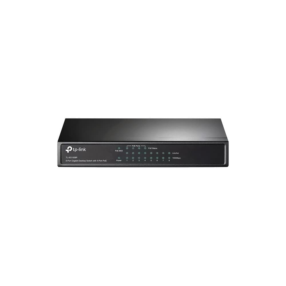 Switch TP-LINK 8 portas 4 Portas POE Gigabit 10/100/1000Mbps Rack - TL-SG1008P
