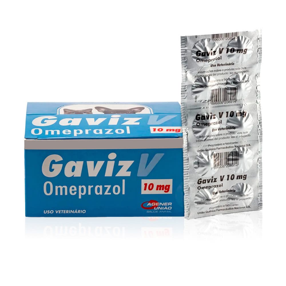 Gaviz V 10mg Antiácido Cães E Gatos 10 Comprimidos - Agener VALIDADE 30/04/2026