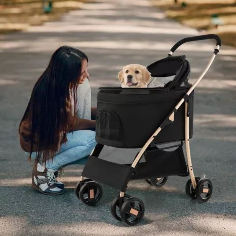 Carrinho De Passeio Pet Com Porta Para Cães E Gatos 100