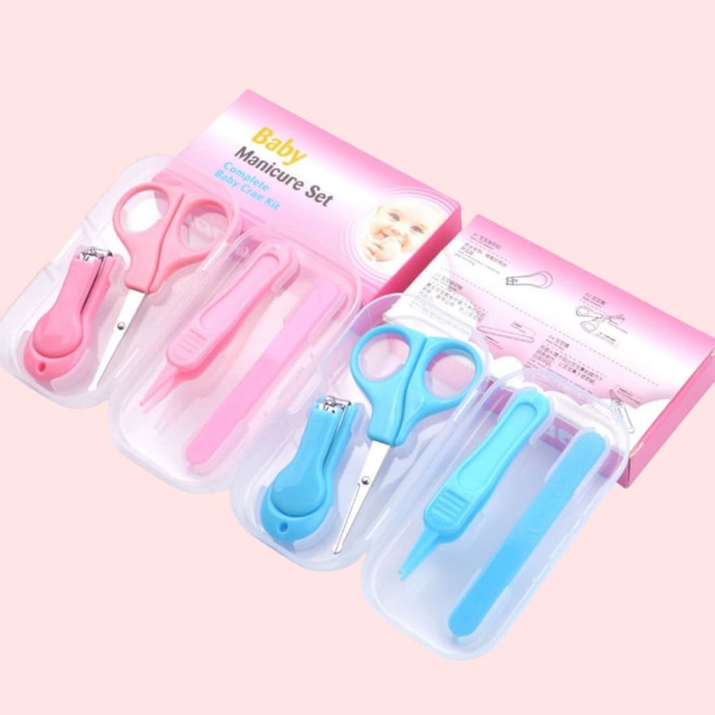 Kit Baby Cuidados Manicure e Higiene Tesoura Cortador e Lixa Unha Extrator de Cera de Ouvido, Portatil Para Viagem