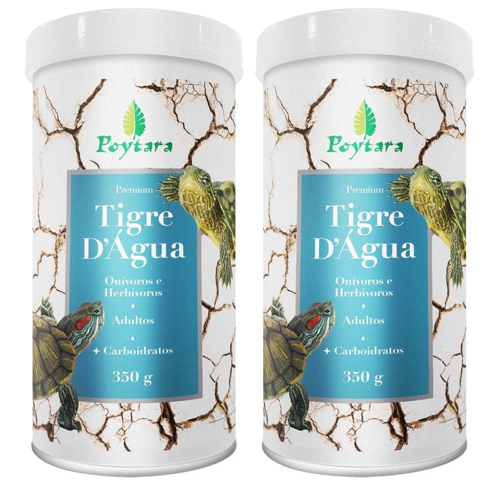 Kit Exclusivo 2 Rações Poytara Tigre d' Água 350g (700g)